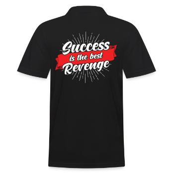 Success is the best revenge - Men's Polo Shirt - black - Back - Kai (181cm)