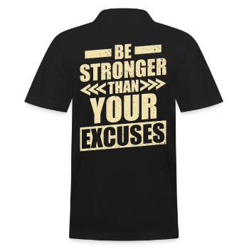 Soyez plus fort que vos excuses Training Gym - Polo Homme - noir - Dos - Kai (181cm)