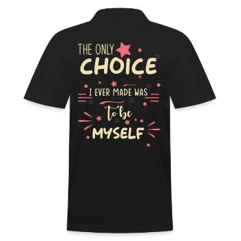 Inspiration Saying Self-confidence Being yourself - Men's Polo Shirt - black - Back - Kai (181cm)