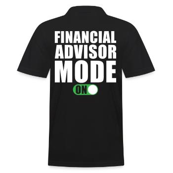 Finanzberater Modus an - Männer Poloshirt - Schwarz - Hinten - Kai (181cm)
