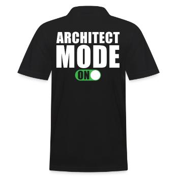 Architect Mode On - Men's Polo Shirt - black - Back - Kai (181cm)