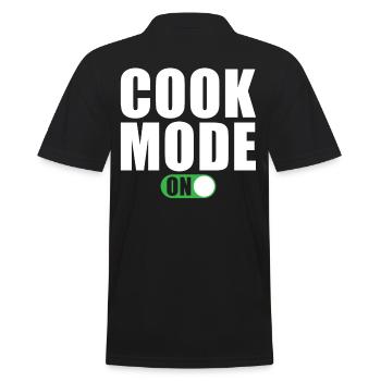 Koch Modus Ein - Männer Poloshirt - Schwarz - Hinten - Kai (181cm)