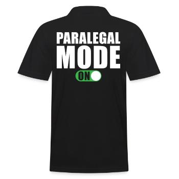 Rechtsanwaltsfachangestellte Modus an - Männer Poloshirt - Schwarz - Hinten - Kai (181cm)