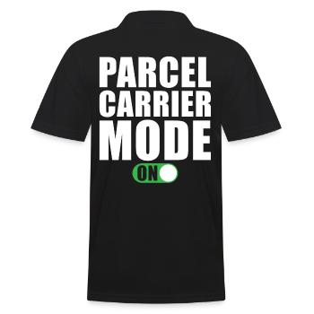 Paketzusteller Modus Ein Paketbote Zusteller - Männer Poloshirt - Schwarz - Hinten - Kai (181cm)