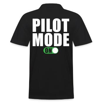 Pilot Modus Ein - Männer Poloshirt - Schwarz - Hinten - Kai (181cm)