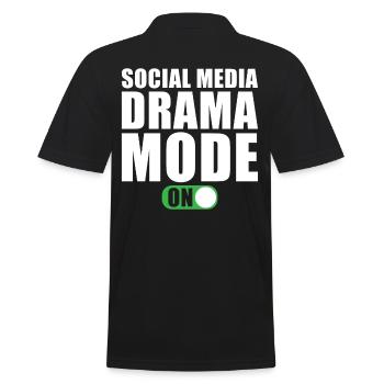 Mode médias sociaux activé - Polo Homme - noir - Dos - Kai (181cm)