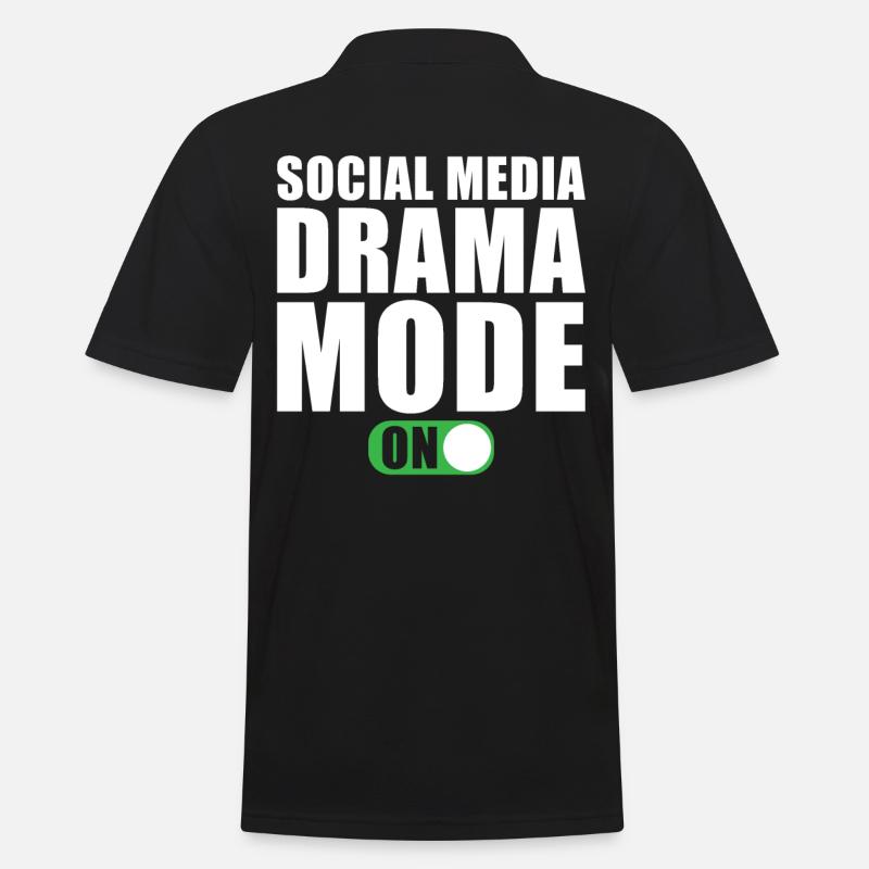Social Media Modus Ein - Männer Poloshirt - Schwarz