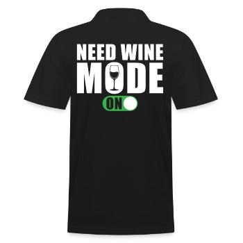 Lustiger Weinspruch Brauche Wein Modus An - Männer Poloshirt - Schwarz - Hinten - Kai (181cm)