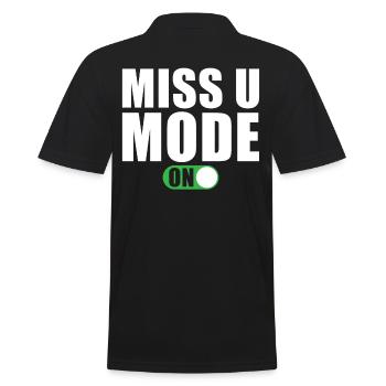 Vermissen Spruch - Männer Poloshirt - Schwarz - Hinten - Kai (181cm)