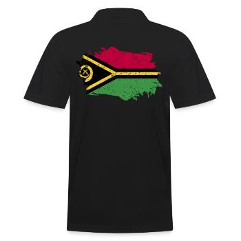Vanuatu Flagge Grunge Vanuatu Fahne - Männer Poloshirt - Schwarz - Hinten - Kai (181cm)