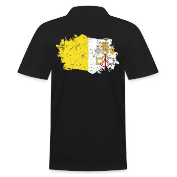 Vatican City Flag Grunge Vatican City Flag - Men's Polo Shirt - black - Back - Kai (181cm)