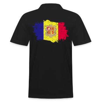Andorra Flagge Grunge Andorra Fahne - Männer Poloshirt - Schwarz - Hinten - Kai (181cm)
