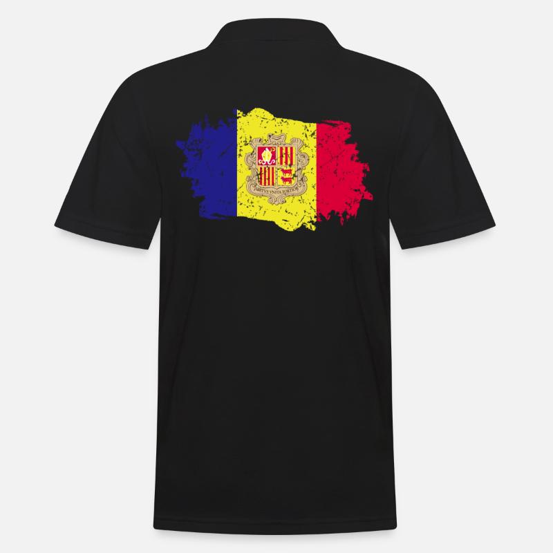 Drapeau d’Andorre Grunge Drapeau d’Andorre - Polo Homme - noir