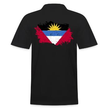 Antigua and Barbuda Flag - Men's Polo Shirt - black - Back - Kai (181cm)