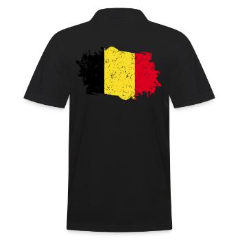 Belgique Drapeau Grunge Belgique Drapeau - Polo Homme - noir - Dos - Kai (181cm)