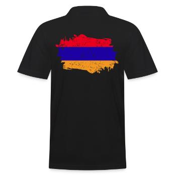 Armenien Flagge Grunge Armenien Fahne - Männer Poloshirt - Schwarz - Hinten - Kai (181cm)