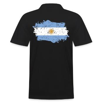 Drapeau argentin Grunge Drapeau argentin - Polo Homme - noir - Dos - Kai (181cm)