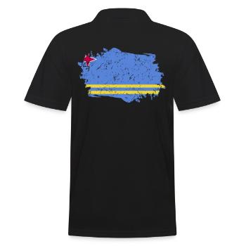 Aruba Flag Grunge Aruba Flag - Men's Polo Shirt - black - Back - Kai (181cm)