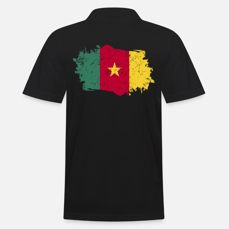 Cameroun Drapeau Grunge Cameroun Drapeau - Polo Homme - noir
