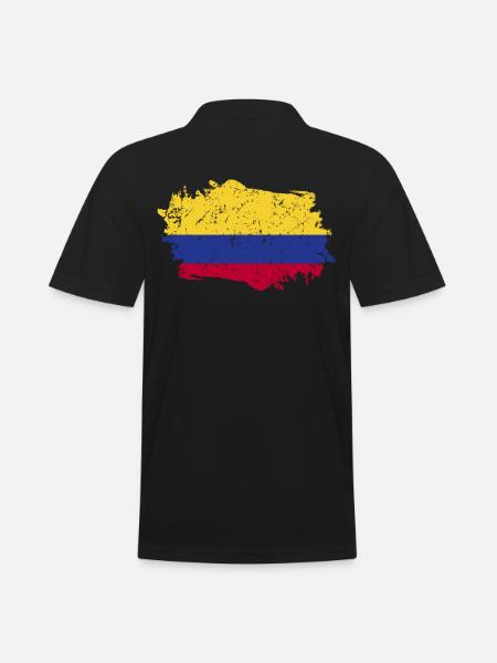 Drapeau de la Colombie Grunge Drapeau de la Colombie - Polo Homme - noir