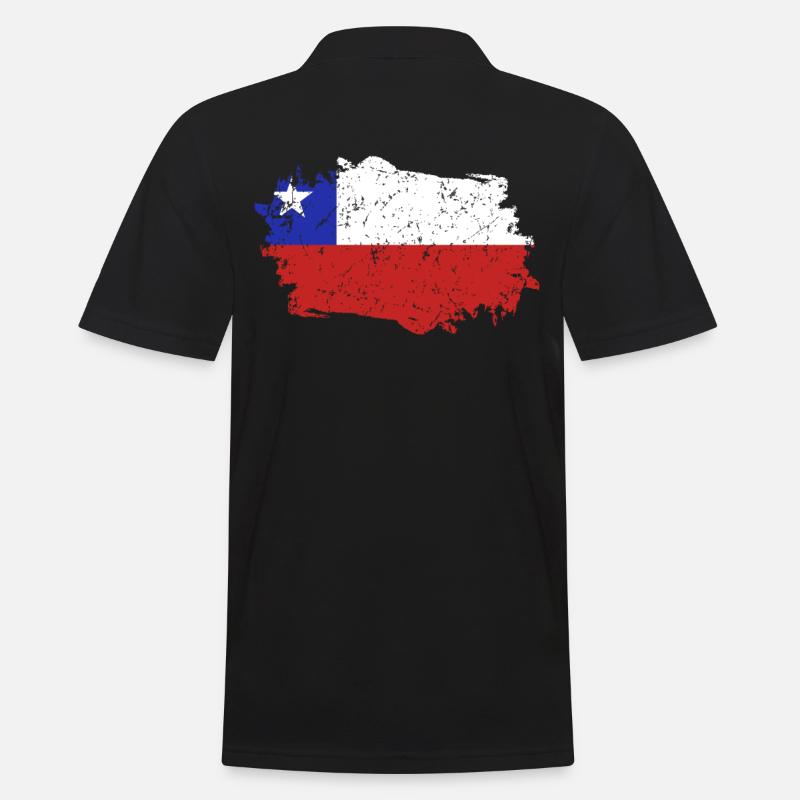 Chili Drapeau Grunge Chili Drapeau - Polo Homme - noir