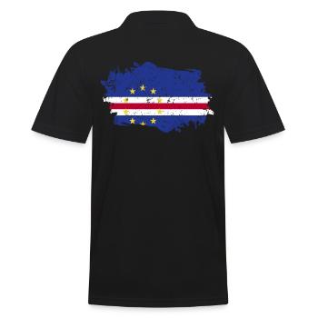 Kap Verde Flagge Grunge Kap Verde Fahne - Männer Poloshirt - Schwarz - Hinten - Kai (181cm)