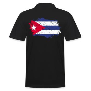 Kuba Flagge Grunge Kuba Fahne - Männer Poloshirt - Schwarz - Hinten - Kai (181cm)