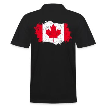 Kanada Flagge Grunge Kanada Fahne - Männer Poloshirt - Schwarz - Hinten - Kai (181cm)
