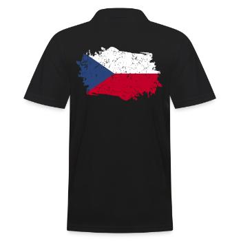 Tschechien Flagge Grunge Tschechien Fahne - Männer Poloshirt - Schwarz - Hinten - Kai (181cm)
