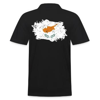 Zypern Flagge Grunge Zypern Fahne - Männer Poloshirt - Schwarz - Hinten - Kai (181cm)