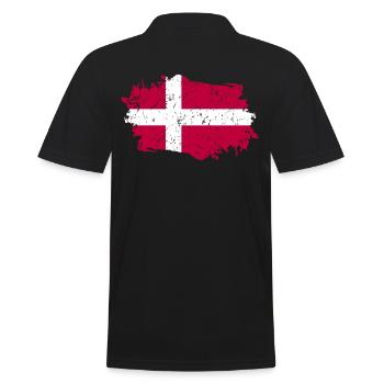 Drapeau du Danemark Grunge Drapeau du Danemark - Polo Homme - noir - Dos - Kai (181cm)