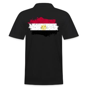 Egypt Flag Grunge Egypt Flag - Men's Polo Shirt - black - Back - Kai (181cm)