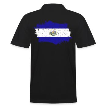 Drapeau du Salvador Grunge Drapeau du Salvador - Polo Homme - noir - Dos - Kai (181cm)