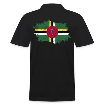 Dominica Flagge Grunge Dominica Fahne - Männer Poloshirt - Schwarz - Hinten - Kai (181cm)