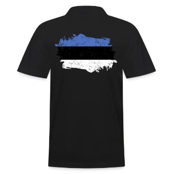 Estland Flagge Grunge Estland Fahne - Männer Poloshirt - Schwarz - Hinten - Kai (181cm)