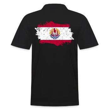 Französisch Polynesien Flagge - Männer Poloshirt - Schwarz - Hinten - Kai (181cm)