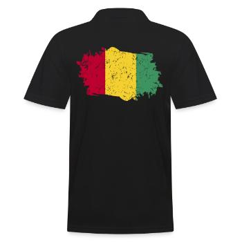 Drapeau de guinée Grunge Drapeau de Guinée - Polo Homme - noir - Dos - Kai (181cm)