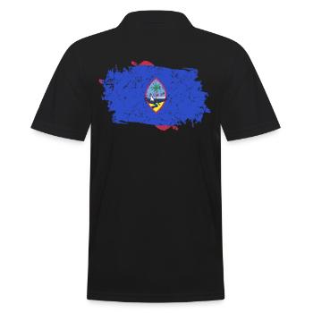 Guam Flagge Grunge Guam Fahne - Männer Poloshirt - Schwarz - Hinten - Kai (181cm)