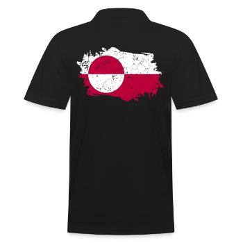 Groenland Flag Grunge Groenland Flag - Polo Homme - noir - Dos - Kai (181cm)