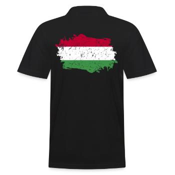 Hongrie Drapeau Grunge Hongrie Drapeau - Polo Homme - noir - Dos - Kai (181cm)