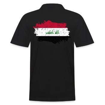 Ads Flagge Grunge Ads Fahne - Männer Poloshirt - Schwarz - Hinten - Kai (181cm)