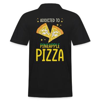 Pineapple Pizza Addicted - Men's Polo Shirt - black - Back - Kai (181cm)