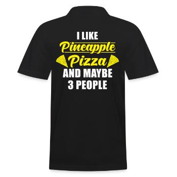 J’aime la pizza à l’ananas et peut-être 3 personnes - Polo Homme - noir - Dos - Kai (181cm)