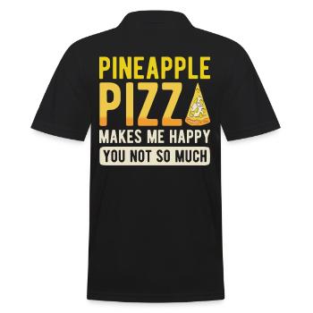 Pineapple -Pizza Makes Me Glad You Don't - Men's Polo Shirt - black - Back - Kai (181cm)