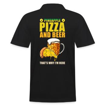 Ananas -Pizza et bière, c’est la raison pour laquelle - Polo Homme - noir - Dos - Kai (181cm)
