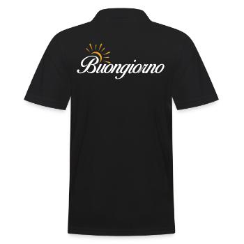 Italie Italien Disant Bonjour Buongiorno - Polo Homme - noir - Dos - Kai (181cm)