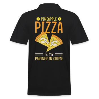 Ananas -Pizza est mon partenaire pour le crime - Polo Homme - noir - Dos - Kai (181cm)