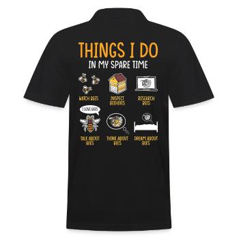 Imker Geschenk Imkerei Bienen - Männer Poloshirt - Schwarz - Hinten - Kai (181cm)