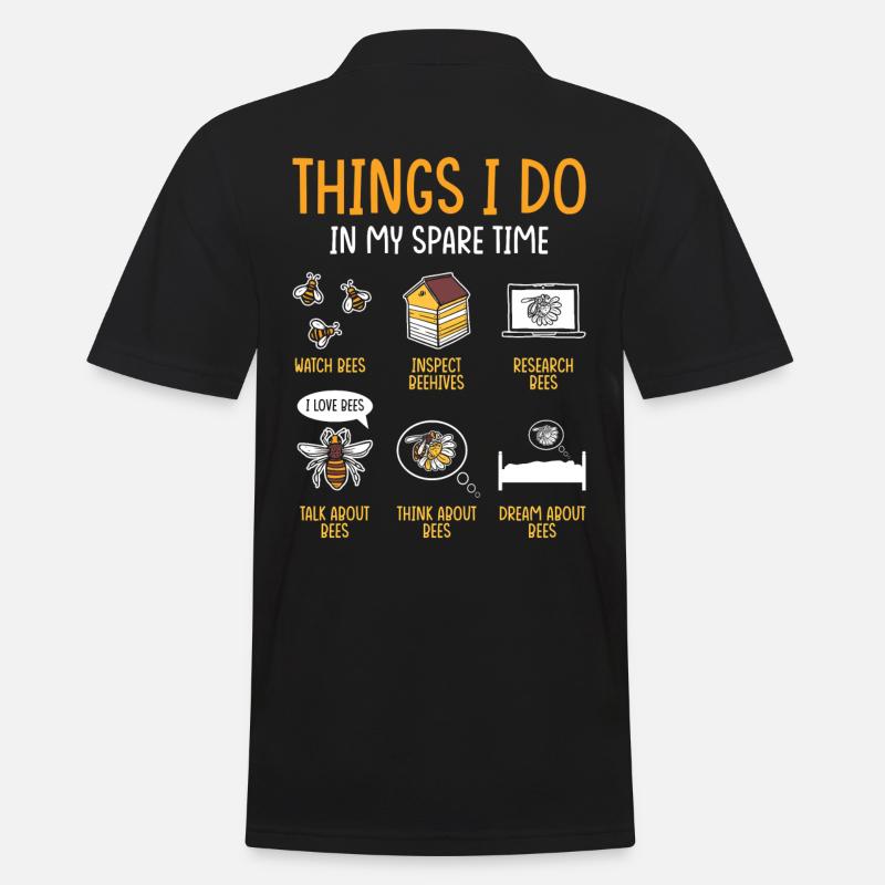 Beekeeper Gift Beekeeping Bees - Men's Polo Shirt - black