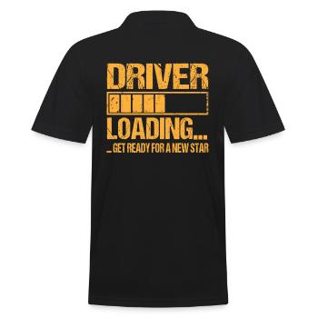 Fahrer loading Fahrer Ausbildung - Männer Poloshirt - Schwarz - Hinten - Kai (181cm)